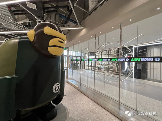 上海松江印象城Aape店鋪LED顯示屏由智彩科技設(shè)計、安裝